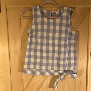 Gingham J crew tank top